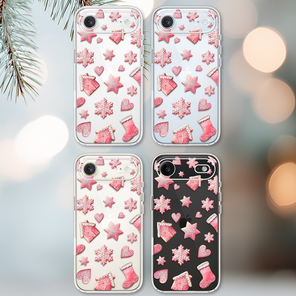 Etui do iPhone Air, Przytulne święta, Różowe pierniczki, przeźroczyste 17Air-2
