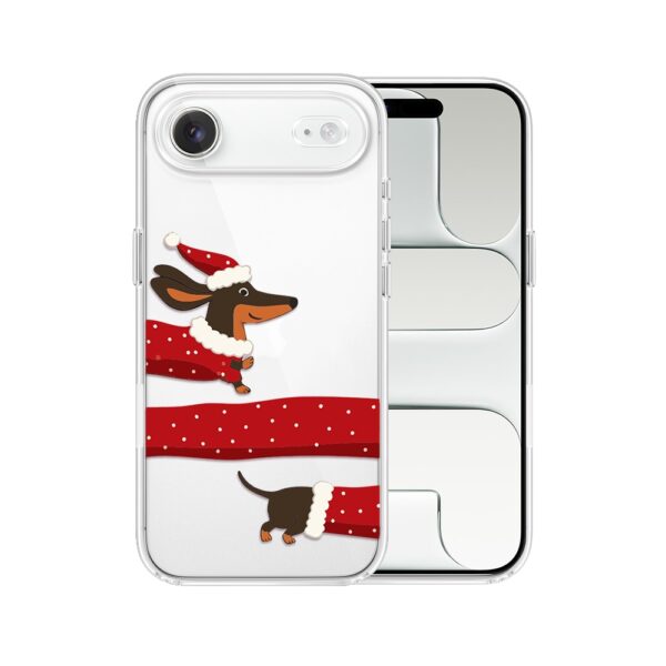 Etui do iPhone Air, Przytulne święta, Świąteczny jamnik, przeźroczyste