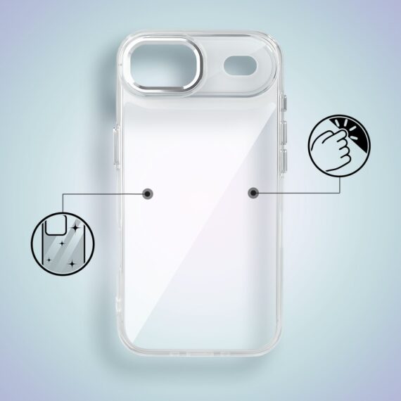 Etui do iPhone Air Super Hybrid, twardy tył, metalowe ozdoby, przeźroczyste (2)