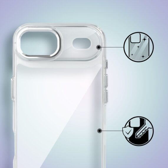 Etui do iPhone Air Super Hybrid, twardy tył, metalowe ozdoby, przeźroczyste (8)