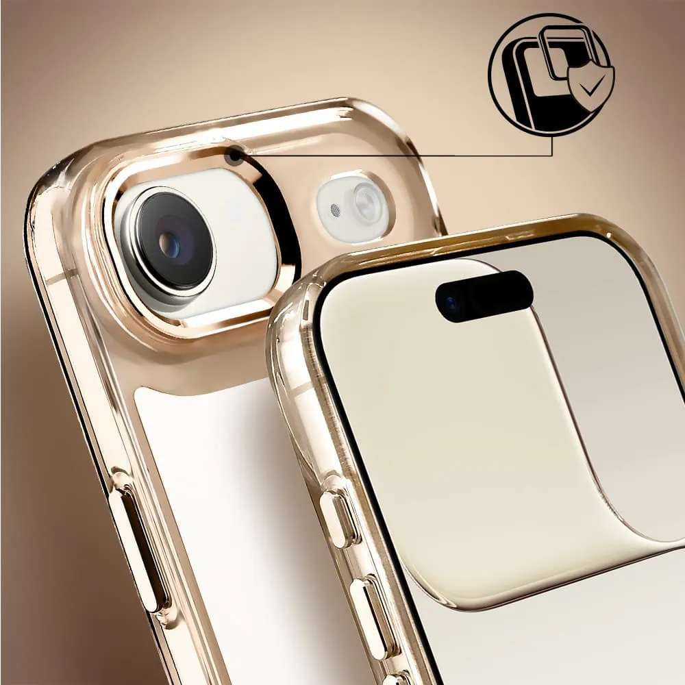 Etui do iPhone Air Super Hybrid, twardy tył, metalowe ozdoby, tytan pustynny - nowe (1)