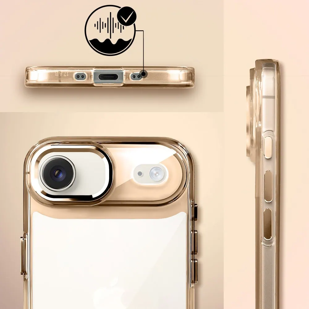 Etui do iPhone Air Super Hybrid, twardy tył, metalowe ozdoby, tytan pustynny - nowe (2)