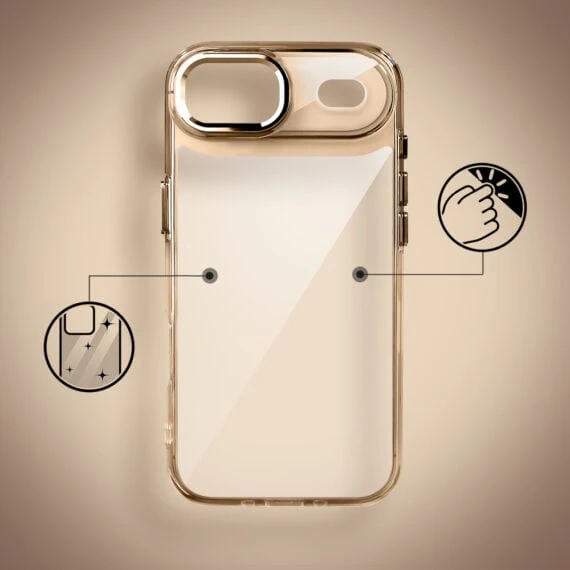Etui do iPhone Air Super Hybrid, twardy tył, metalowe ozdoby, tytan pustynny - nowe (7)