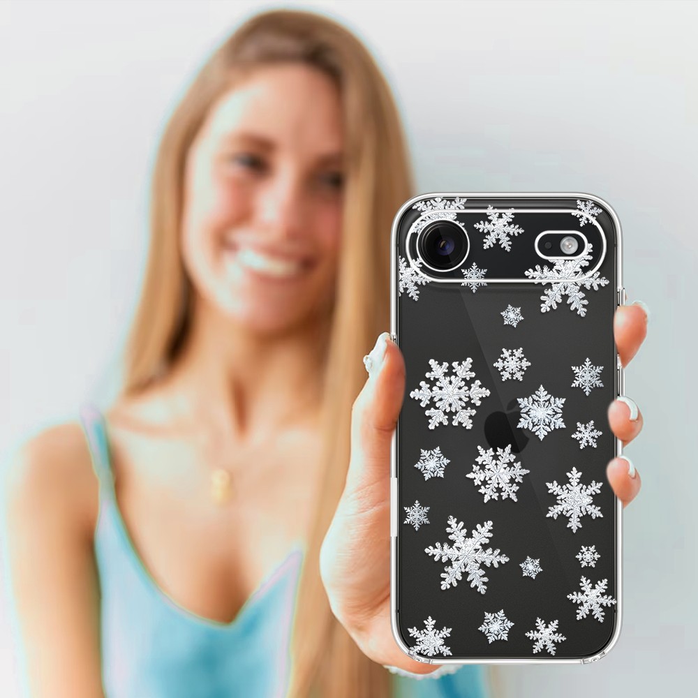 Etui do iPhone Air, Zimowa Magia, Delikatne płatki śniegu, przeźroczyste 17Air-4