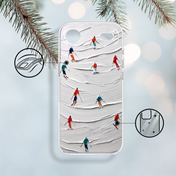 Etui do iPhone Air, Zimowa Magia, Narciarski obraz, przeźroczyste 17Air-1