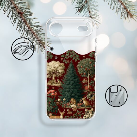 Etui do iPhone Air, Zimowa Magia, Świąteczny las, przeźroczyste 17Air-1