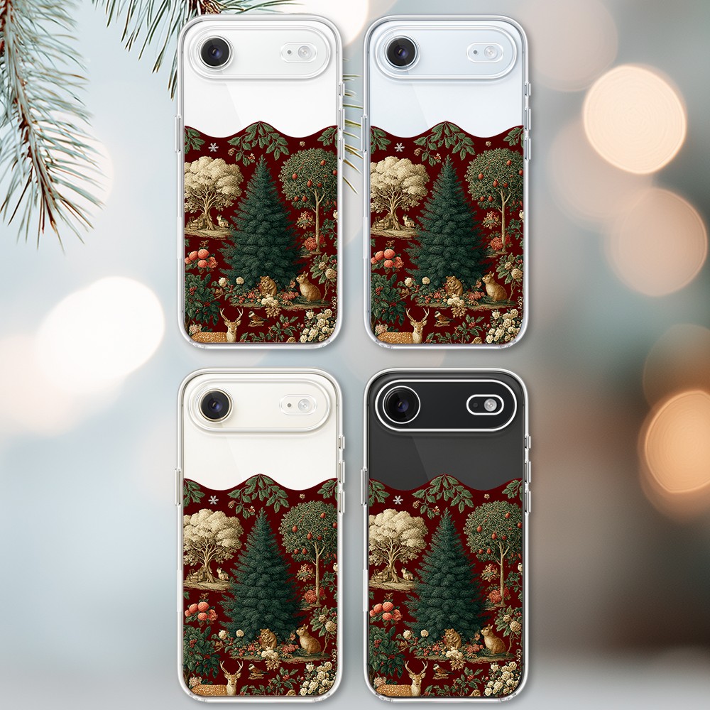 Etui do iPhone Air, Zimowa Magia, Świąteczny las, przeźroczyste 17Air-2