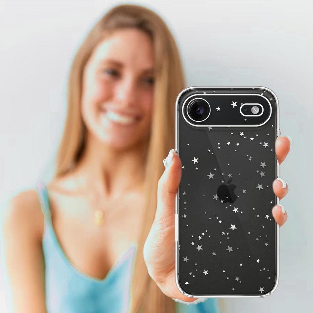 Etui do iPhone Air, Zimowa Magia, Szampańskie gwiazdki, przeźroczyste 17Air-4