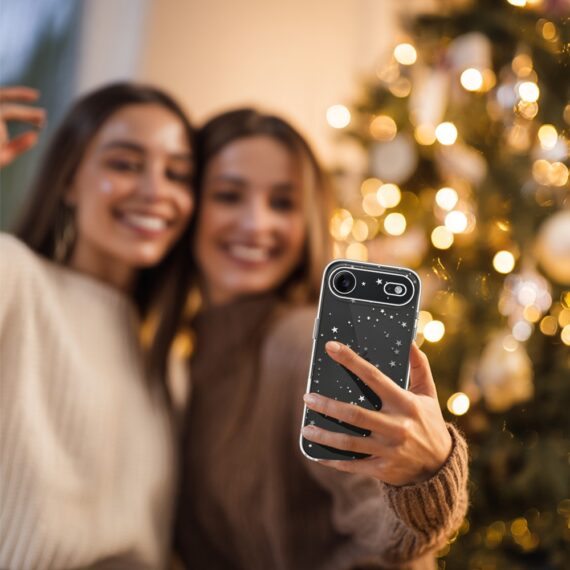 Etui do iPhone Air, Zimowa Magia, Szampańskie gwiazdki, przeźroczyste 17Air-5