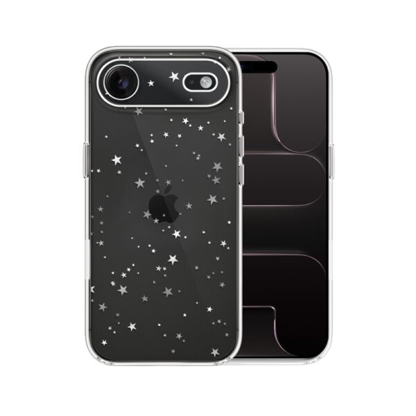 Etui do iPhone Air, srebrne gwiazdki, przeźroczyste