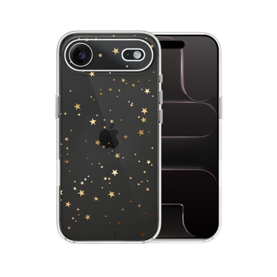 Etui do iPhone Air, Zimowa Magia, Złote gwiazdki, przeźroczyste 17Air