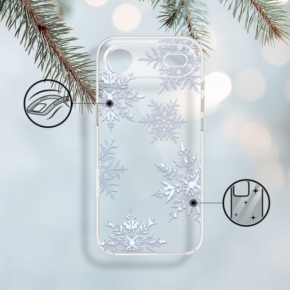 Etui do iPhone Air, płatki śniegu, przeźroczyste 17Air-1