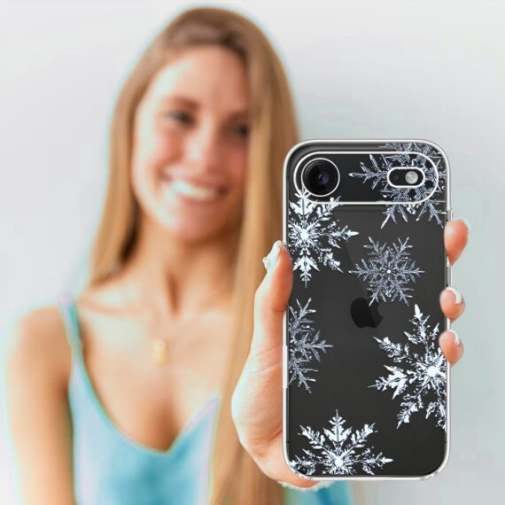 Etui do iPhone Air, płatki śniegu, przeźroczyste 17Air-4