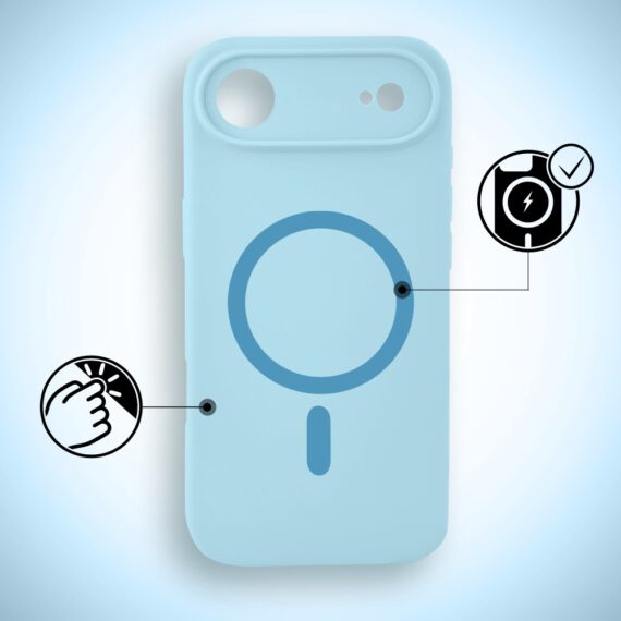 Etui do iPhone Air, silikonowe z MagSafe, mikrofibra soft touch z osłoną na aparat, (1)