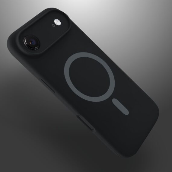 Etui do iPhone Air, silikonowe z MagSafe, mikrofibra soft touch z osłoną na aparat, czarne (3)