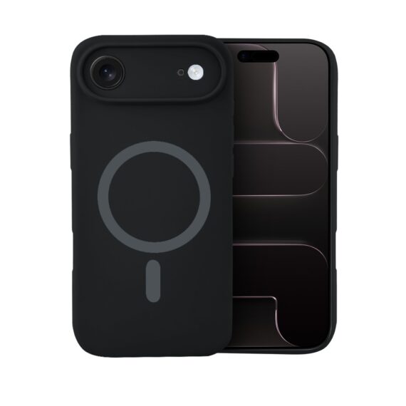 Etui do iPhone Air, silikonowe z MagSafe, mikrofibra soft touch z osłoną na aparat, czarne (8)