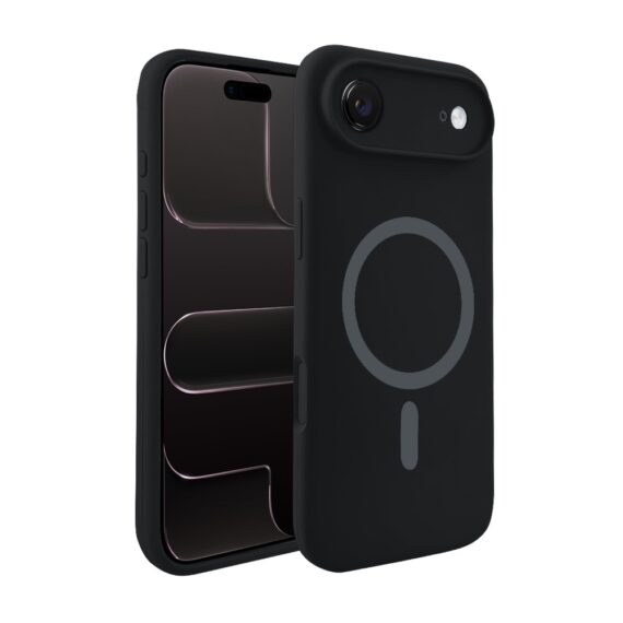 Etui do iPhone Air, silikonowe z MagSafe, mikrofibra soft touch z osłoną na aparat, czarne (9)