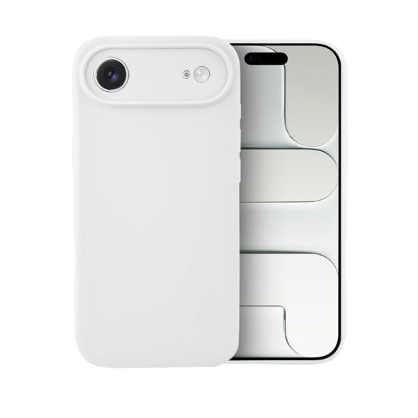 Etui do iPhone Air silikonowe z mikrofibrą soft touch z osłoną na aparat, białe alabastrowe