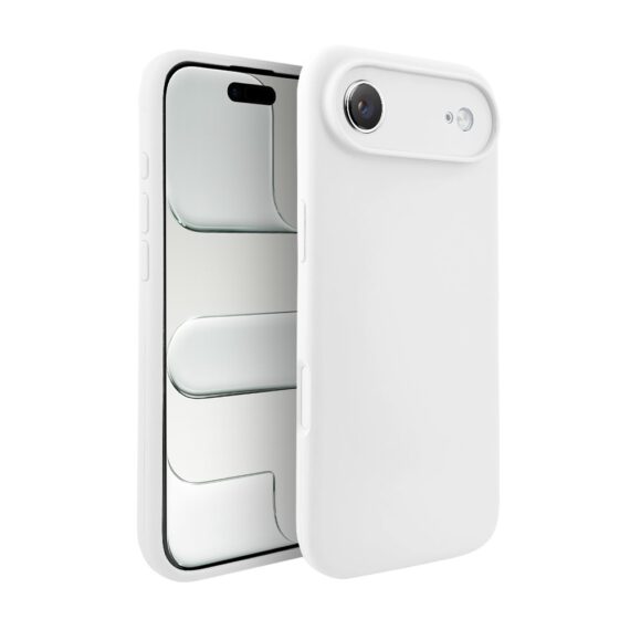 Etui do iPhone Air silikonowe z mikrofibrą soft touch z osłoną na aparat, białe alabastrowe (6)