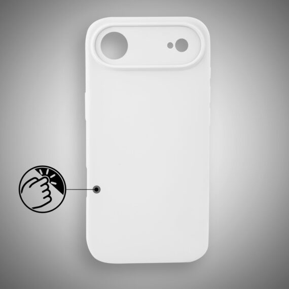 Etui do iPhone Air silikonowe z mikrofibrą soft touch z osłoną na aparat, białe alabastrowe (7)