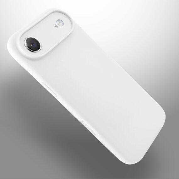 Etui do iPhone Air silikonowe z mikrofibrą soft touch z osłoną na aparat, białe alabastrowe (8)