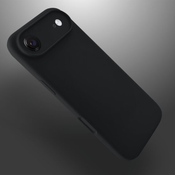 Etui do iPhone Air silikonowe z mikrofibrą soft touch z osłoną na aparat, czarne (2)