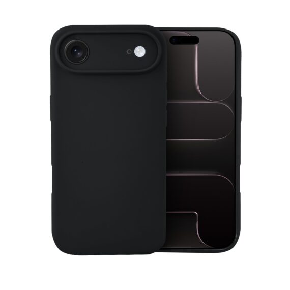 Etui do iPhone Air silikonowe z mikrofibrą soft touch z osłoną na aparat, czarne (7)