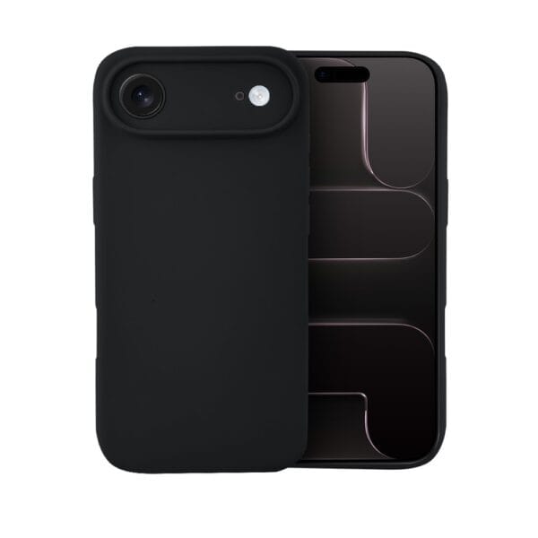 Etui do iPhone Air silikonowe z mikrofibrą soft touch z osłoną na aparat, czarne
