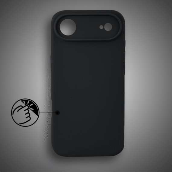 Etui do iPhone Air silikonowe z mikrofibrą soft touch z osłoną na aparat, czarne (9)