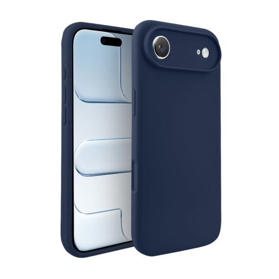 Etui do iPhone Air silikonowe z mikrofibrą soft touch z osłoną na aparat, granatowe (5)