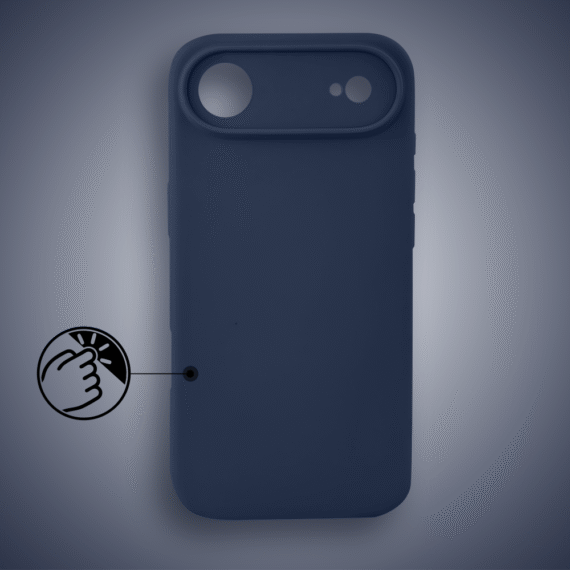 Etui do iPhone Air silikonowe z mikrofibrą soft touch z osłoną na aparat, granatowe (6)