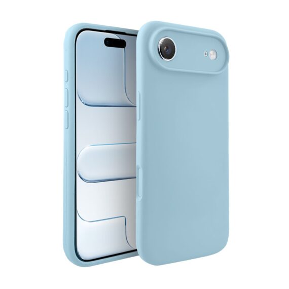 Etui do iPhone Air silikonowe z mikrofibrą soft touch z osłoną na aparat, jasny niebieski (9)