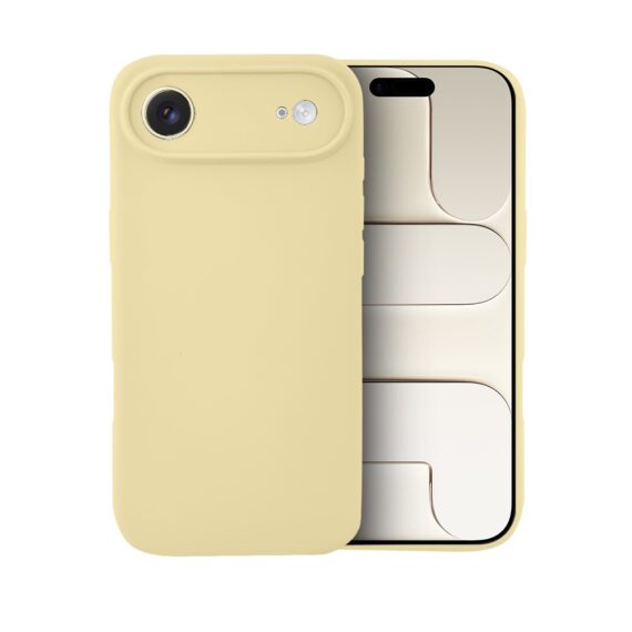 Etui do iPhone Air silikonowe z mikrofibrą soft touch z osłoną na aparat, jasny żółty (7)