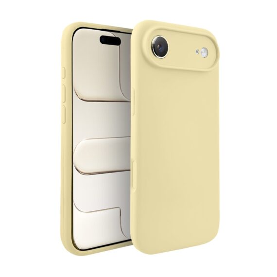 Etui do iPhone Air silikonowe z mikrofibrą soft touch z osłoną na aparat, jasny żółty (8)