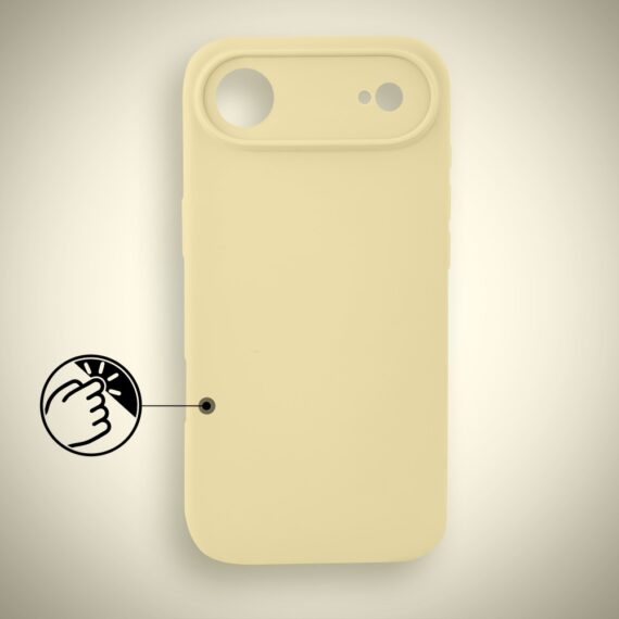 Etui do iPhone Air silikonowe z mikrofibrą soft touch z osłoną na aparat, jasny żółty (9)