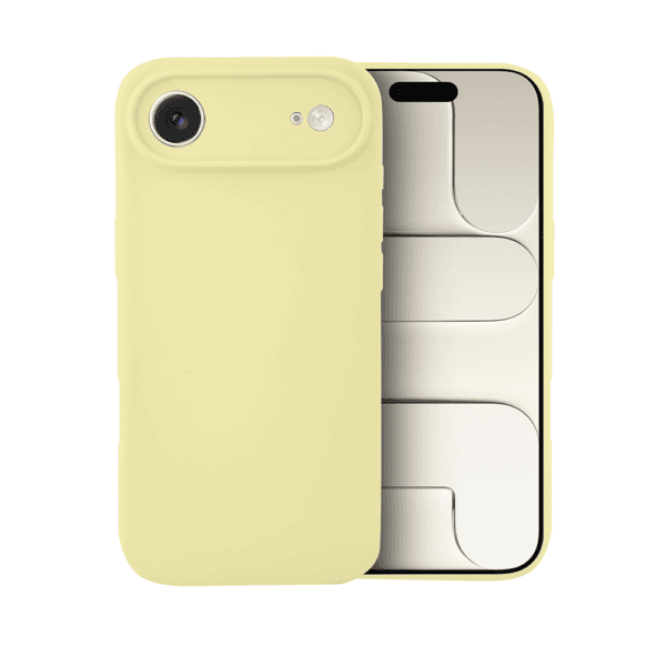 Etui do iPhone Air silikonowe z mikrofibrą soft touch z osłoną na aparat, jasny żółty