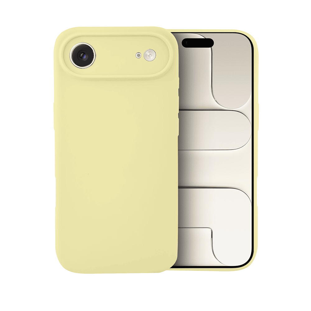 etui do iphone air silikonowe z mikrofibrą soft touch z osłoną na aparat, jasny żółty