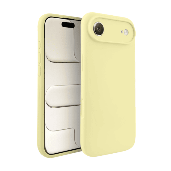 etui do iphone air silikonowe z mikrofibrą soft touch z osłoną na aparat, jasny żółty