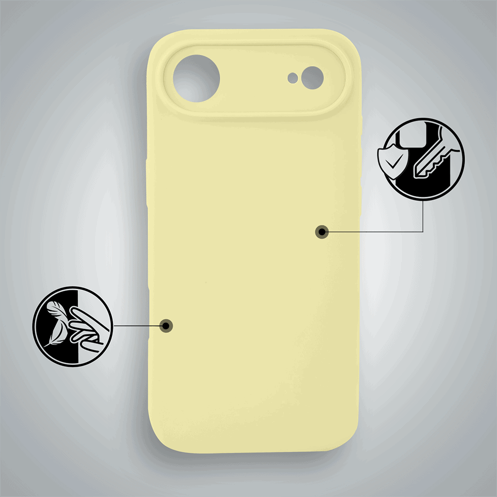 Etui do iPhone Air silikonowe z mikrofibrą soft touch z osłoną na aparat, jasny żółty poprawione (5) etui do iphone air silikonowe z mikrofibrą soft touch z osłoną na aparat, jasny żółty