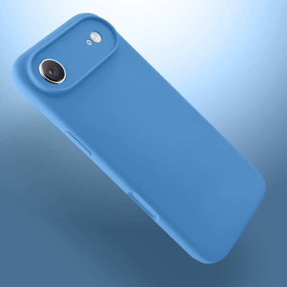 Etui do iPhone Air silikonowe z mikrofibrą soft touch z osłoną na aparat, niebieskie (1)
