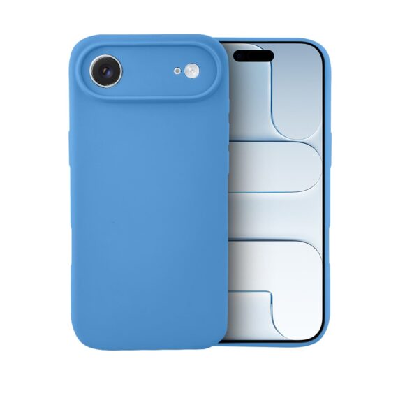 Etui do iPhone Air silikonowe z mikrofibrą soft touch z osłoną na aparat, niebieskie (6)