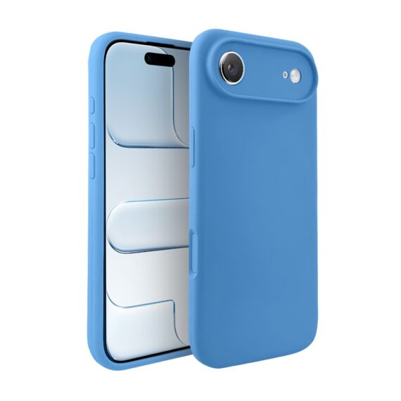 Etui do iPhone Air silikonowe z mikrofibrą soft touch z osłoną na aparat, niebieskie (7)