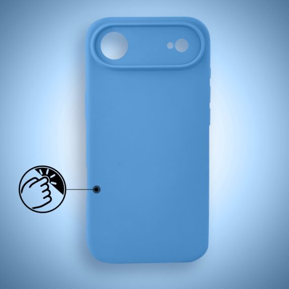 Etui do iPhone Air silikonowe z mikrofibrą soft touch z osłoną na aparat, niebieskie (8)