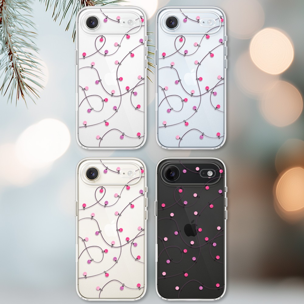 Etui do iPhone Air, światełka świąteczne, przeźroczyste 17Air-2