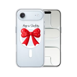 Etui do iPhone Air z MagSafe, Przytulne święta, Czerwona kokarda, przeźroczyste5