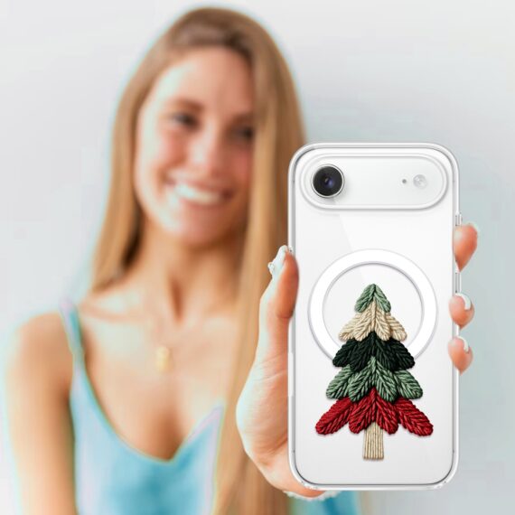 Etui do iPhone Air z MagSafe, Przytulne święta, Dziana choinka, przeźroczyste4