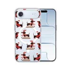 Etui do iPhone Air z MagSafe, Przytulne święta, Jamniki na saniach, przeźroczyste5