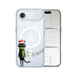 Etui do iPhone Air z MagSafe, Przytulne święta, Kot przebrany za elfa, przeźroczyste5