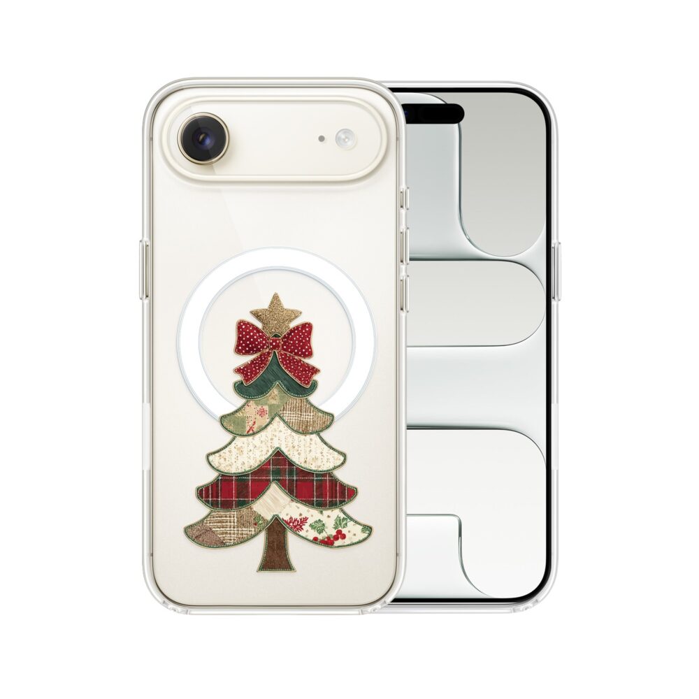 Etui do iPhone Air z MagSafe, Przytulne święta, Kraciasta choinka, przeźroczyste5