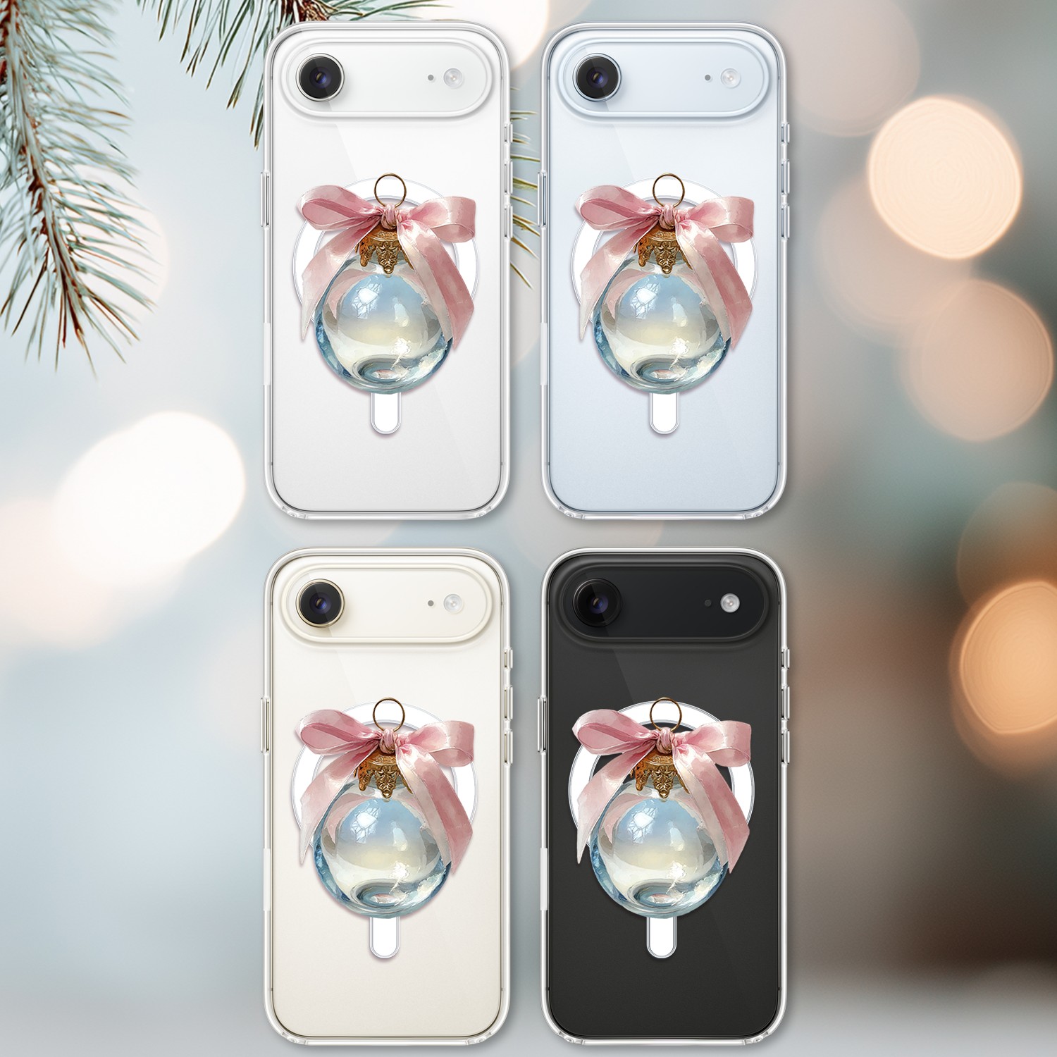 Etui do iPhone Air z MagSafe, Przytulne święta, Kryształowa bombka, przeźroczyste2